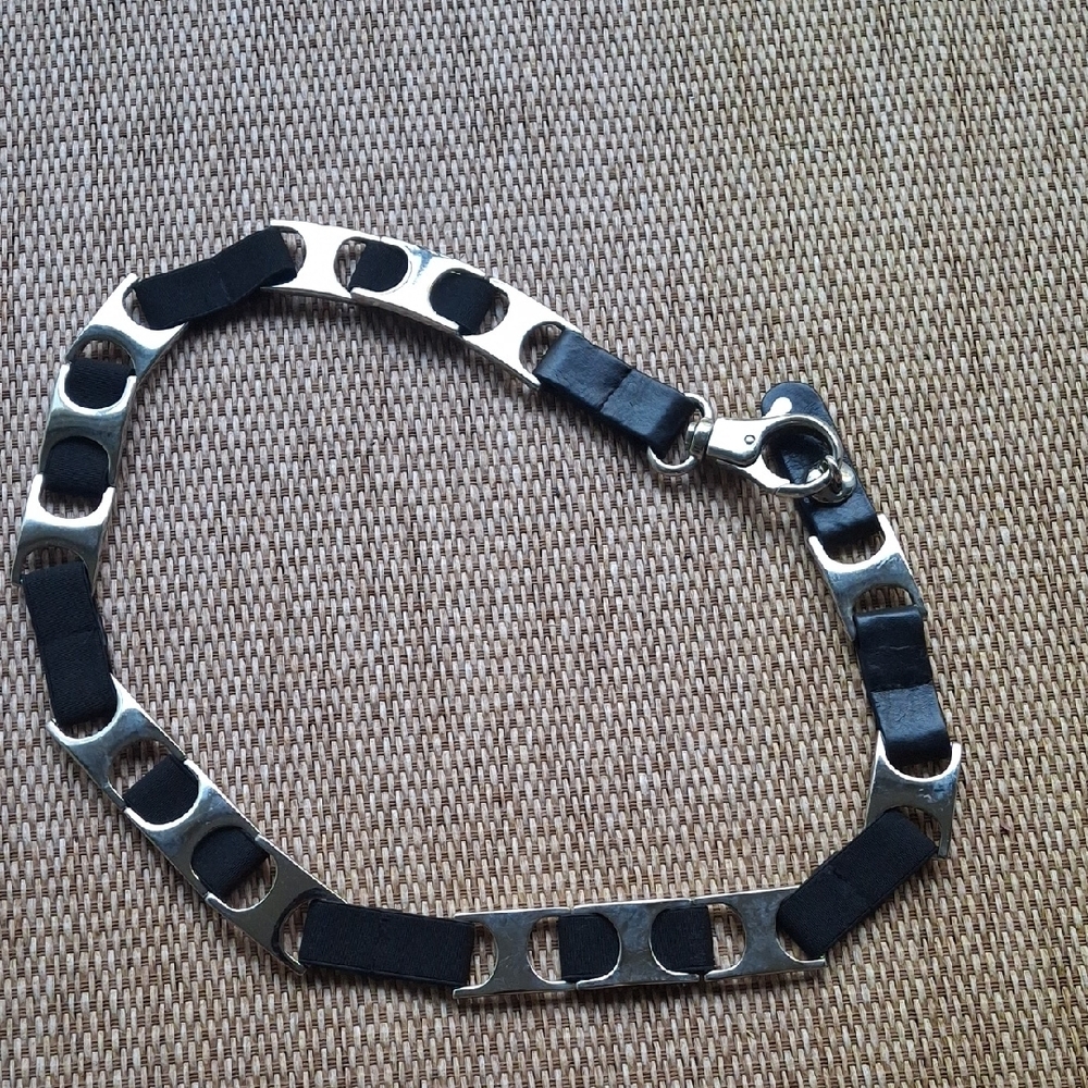 Silver and Black Chain Belt